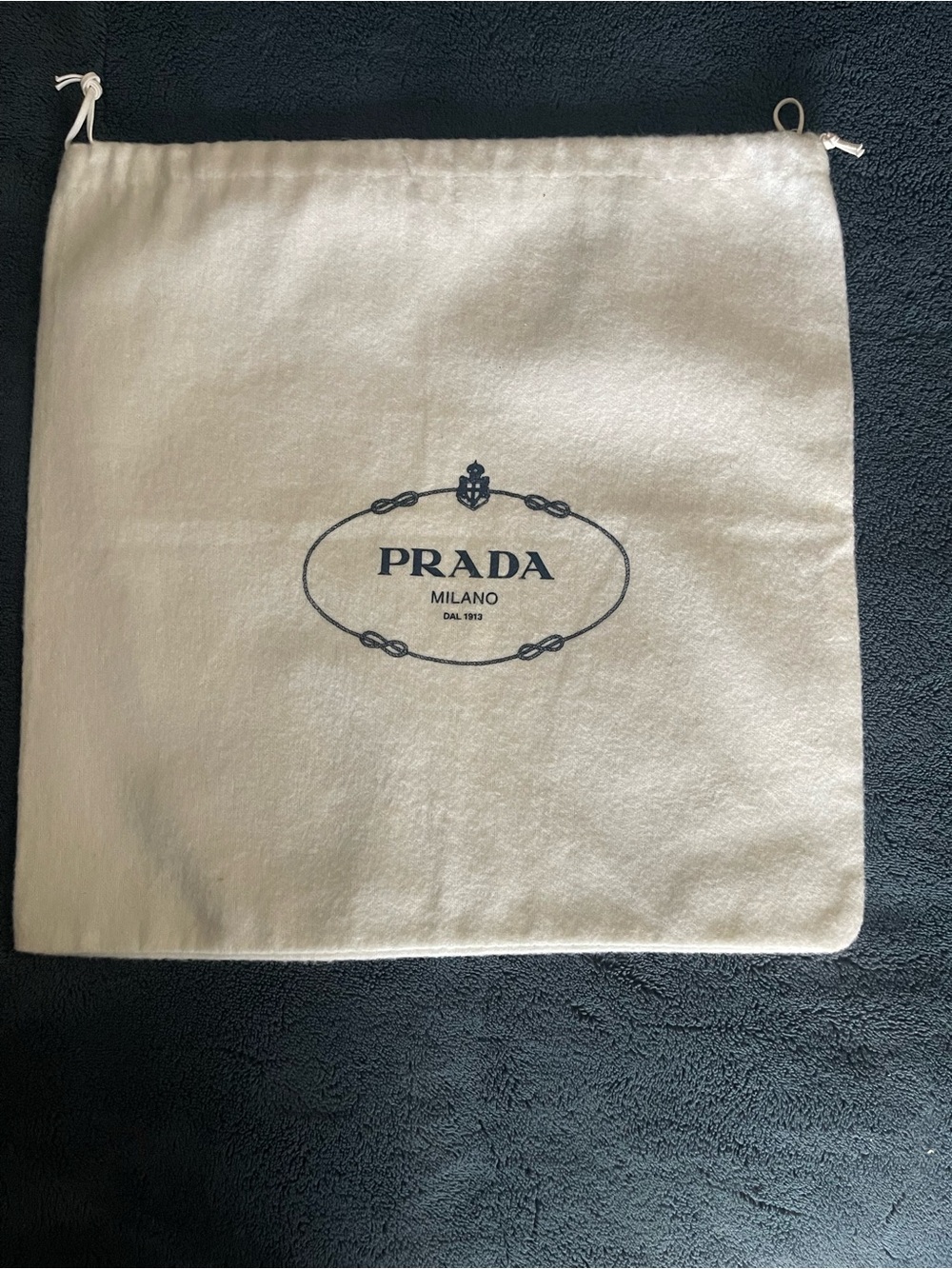 Prada Cream Drawstring Dust Bag
